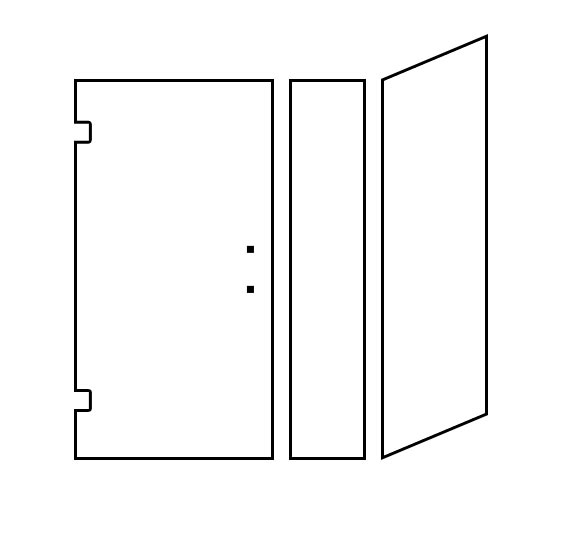 Shower Door Design Tool - Corner Door/Panel with Return Hinged Left