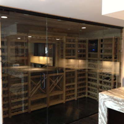 Residential Glass - Frameless wine room glass