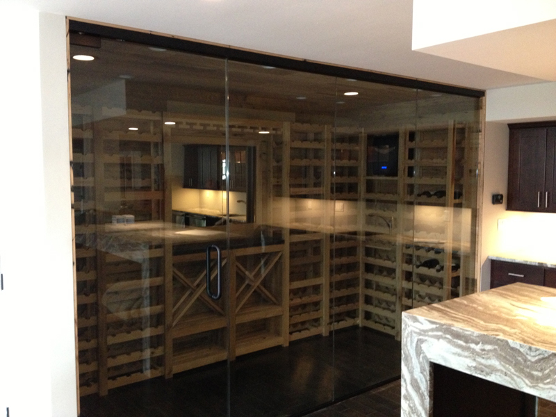 Residential Glass - Frameless wine room glass